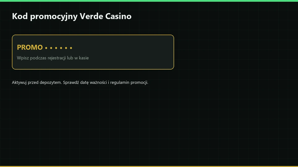 Aktywacja kodu promocyjnego Verde Casino